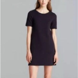 Theory Navy Blue Textured Shift Dress